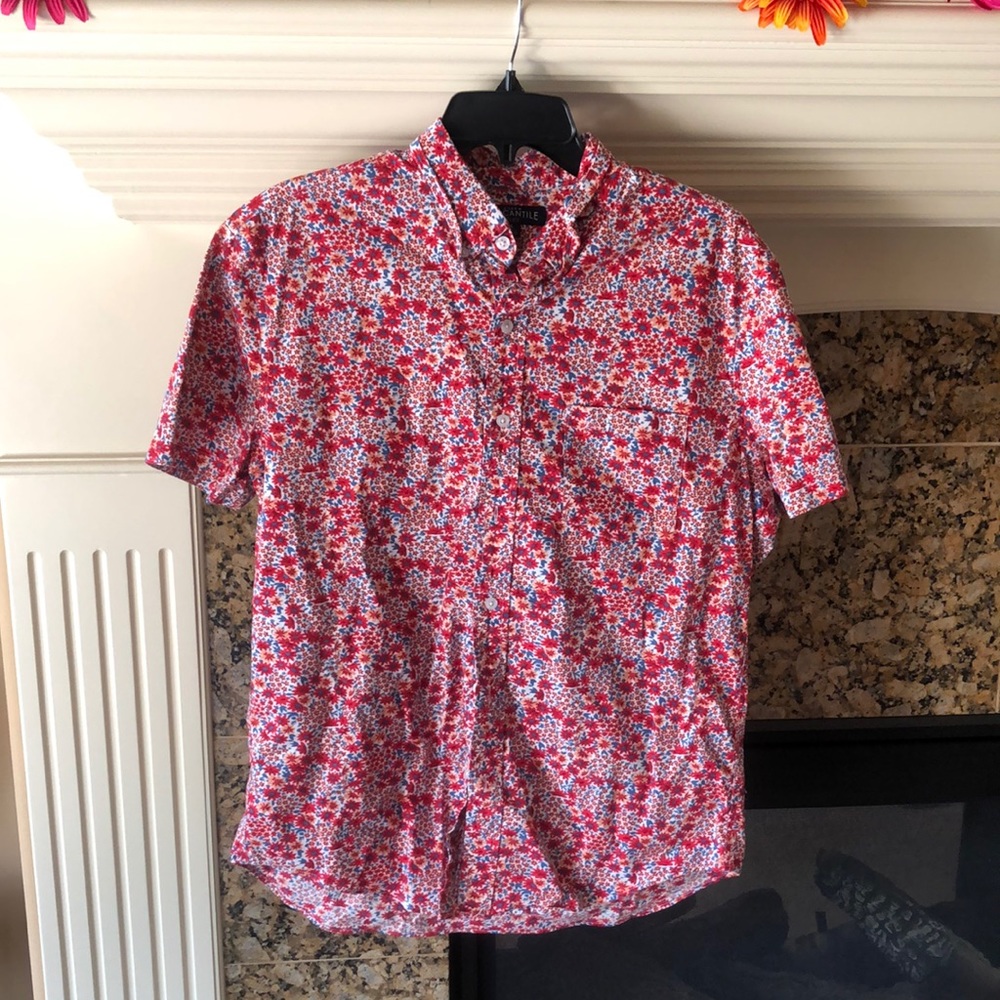 J Crew Men’s Large Floral Button-up Shirt